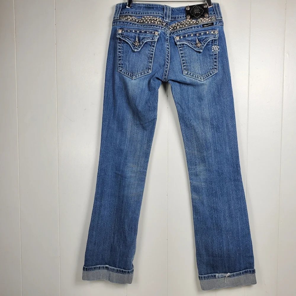Miss Me rhinestone bling studded bootcut JP5011-3 jeans size 29